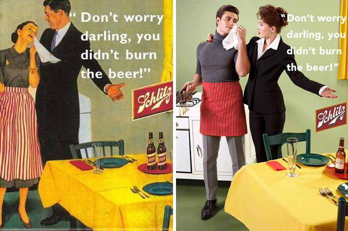 Photographer Reverses Gender Roles In Sexist Vintage Ads Photographer Reverses Gender Roles In Sexist Vintage Ads