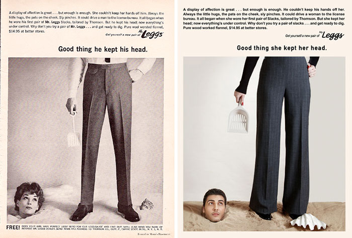 Photographer Reverses Gender Roles In Sexist Vintage Ads Photographer Reverses Gender Roles In Sexist Vintage Ads