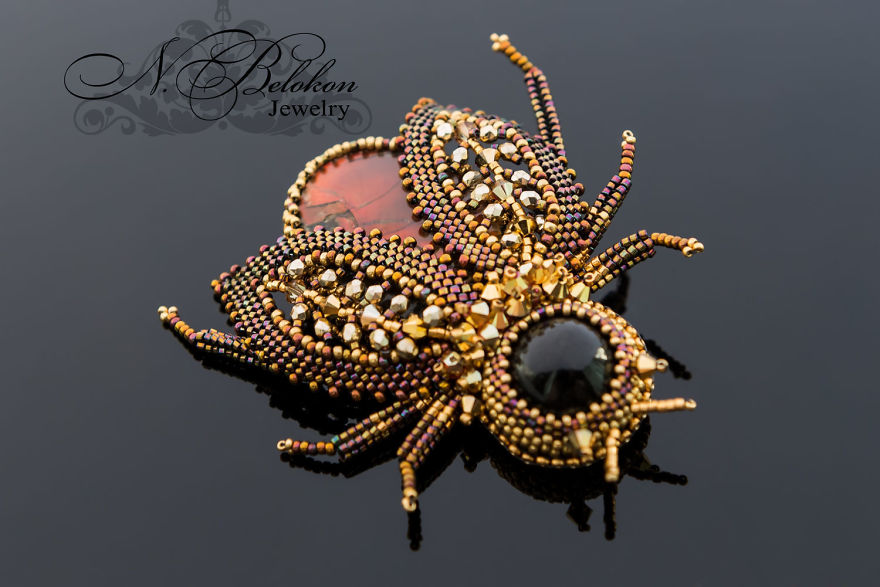 Russian Artist Creates Gorgeous Beaded Insects Completely By Hand