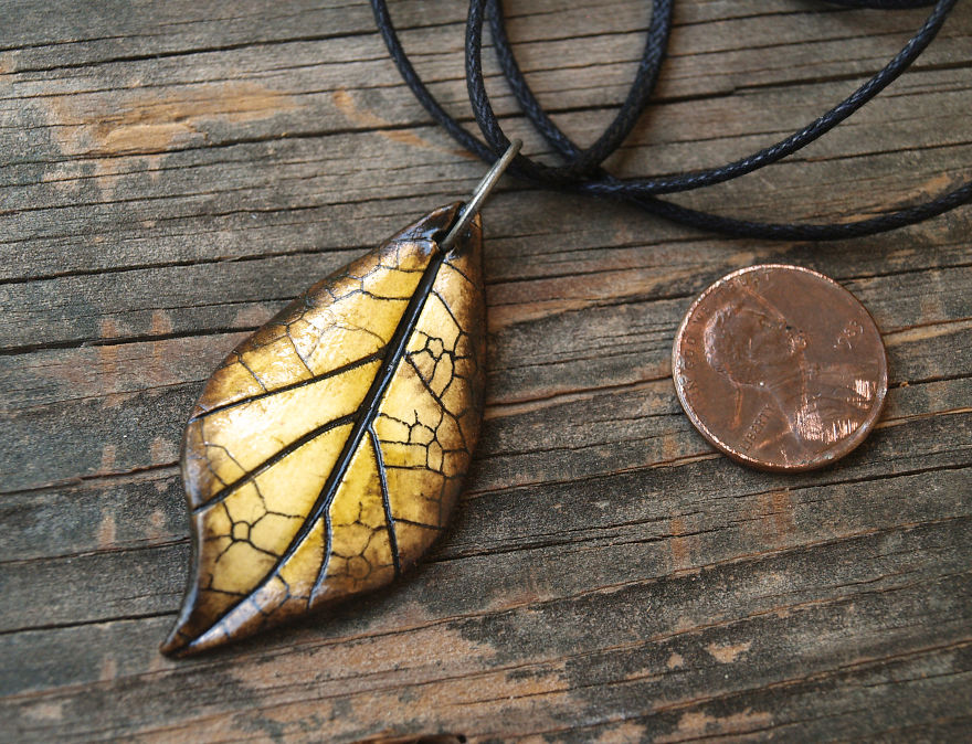 Polymer Clay Leaf Necklaces And Earrings Polymer Clay Leaf Necklaces And Earrings