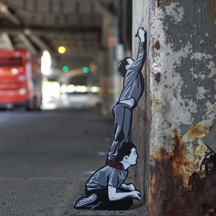 Artist Leaves Tiny Wooden Figures Around The City For People To Find