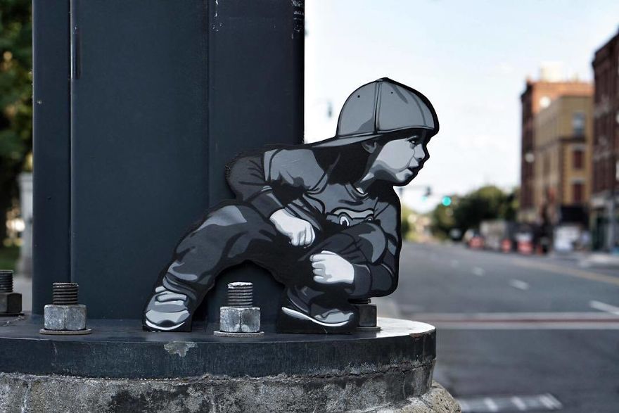 Artist Leaves Tiny Wooden Figures Around The City For People To Find