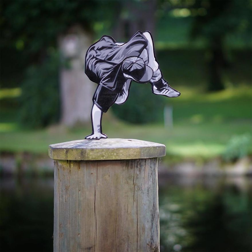 Artist Leaves Tiny Wooden Figures Around The City For People To Find