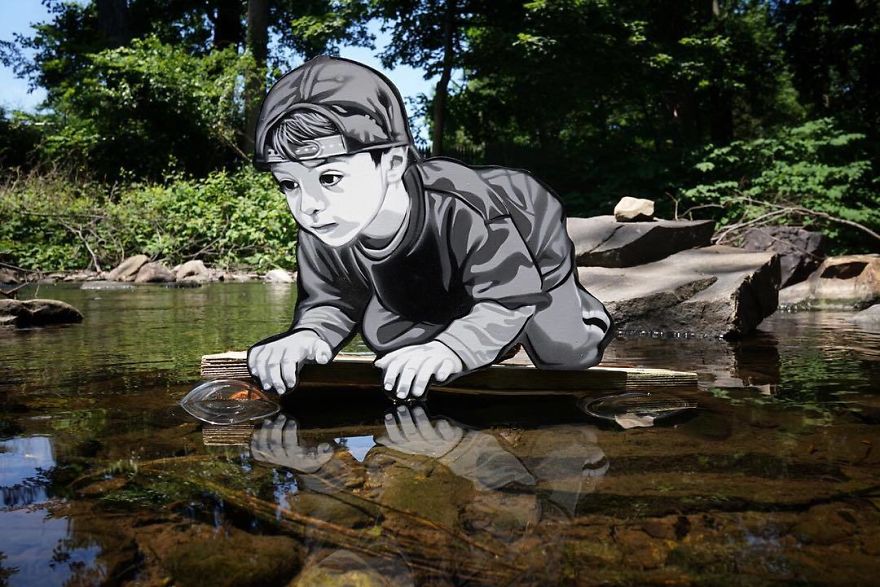 Artist Leaves Tiny Wooden Figures Around The City For People To Find