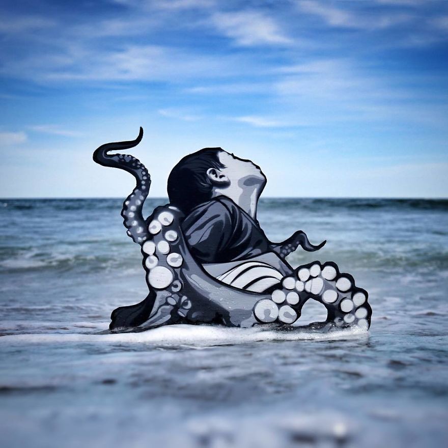 Artist Leaves Tiny Wooden Figures Around The City For People To Find