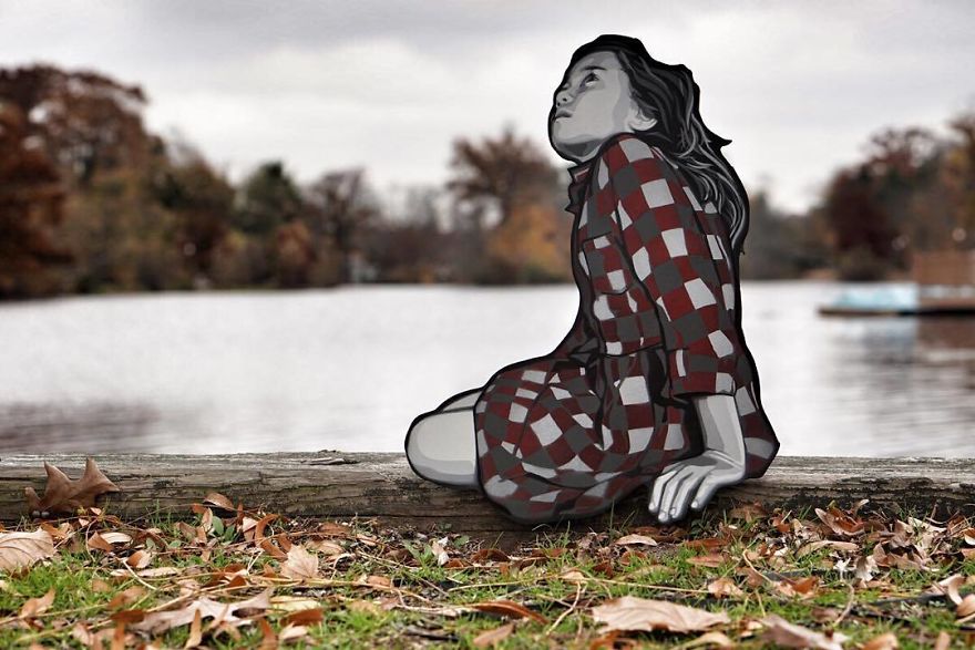 Artist Leaves Tiny Wooden Figures Around The City For People To Find