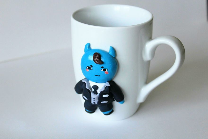 I Create Beautiful And Cute Polymer Clay Decorated Mugs