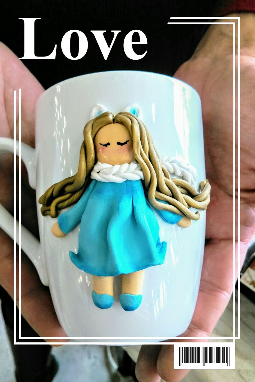 I Create Beautiful And Cute Polymer Clay Decorated Mugs