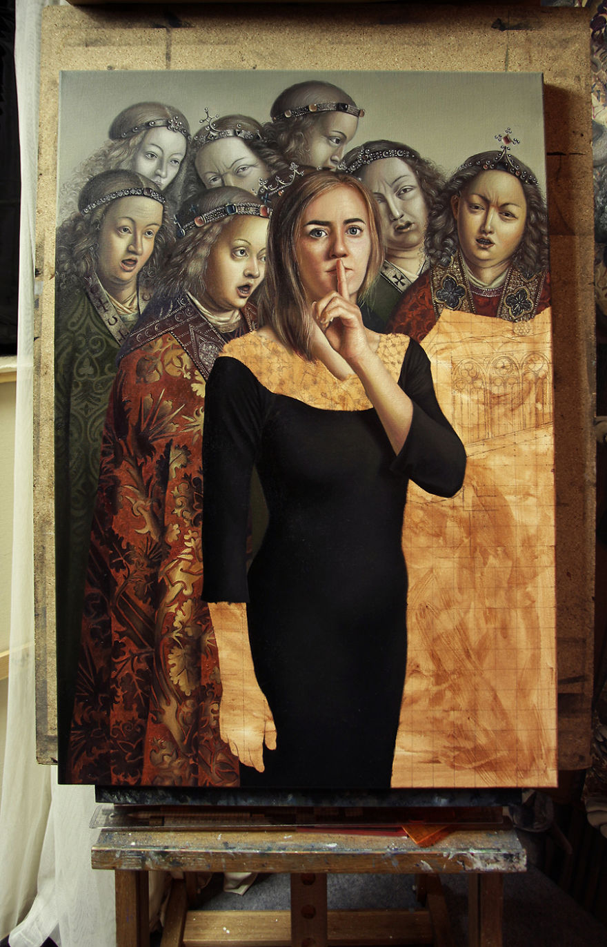 Realistic Portraits Which Include Paintings From The Past Centuries