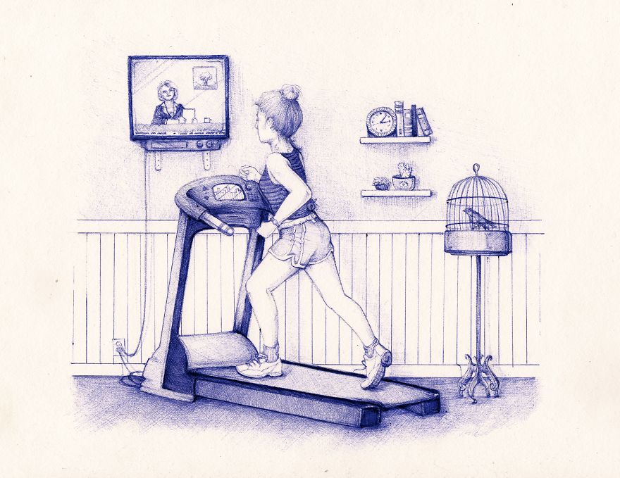 I’m Creating A Collection Of Little Vignettes With A Pen That Play With Our Relationship With Tech I’m Creating A Collection Of Little Vignettes With A Pen That Play With Our Relationship With Tech