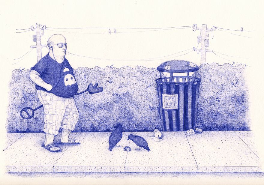 I’m Creating A Collection Of Little Vignettes With A Pen That Play With Our Relationship With Tech I’m Creating A Collection Of Little Vignettes With A Pen That Play With Our Relationship With Tech