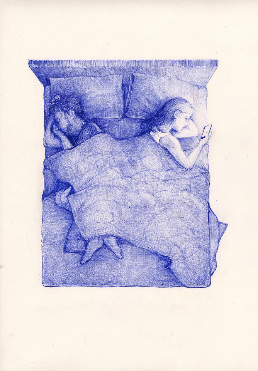 I’m Creating A Collection Of Little Vignettes With A Pen That Play With Our Relationship With Tech I’m Creating A Collection Of Little Vignettes With A Pen That Play With Our Relationship With Tech