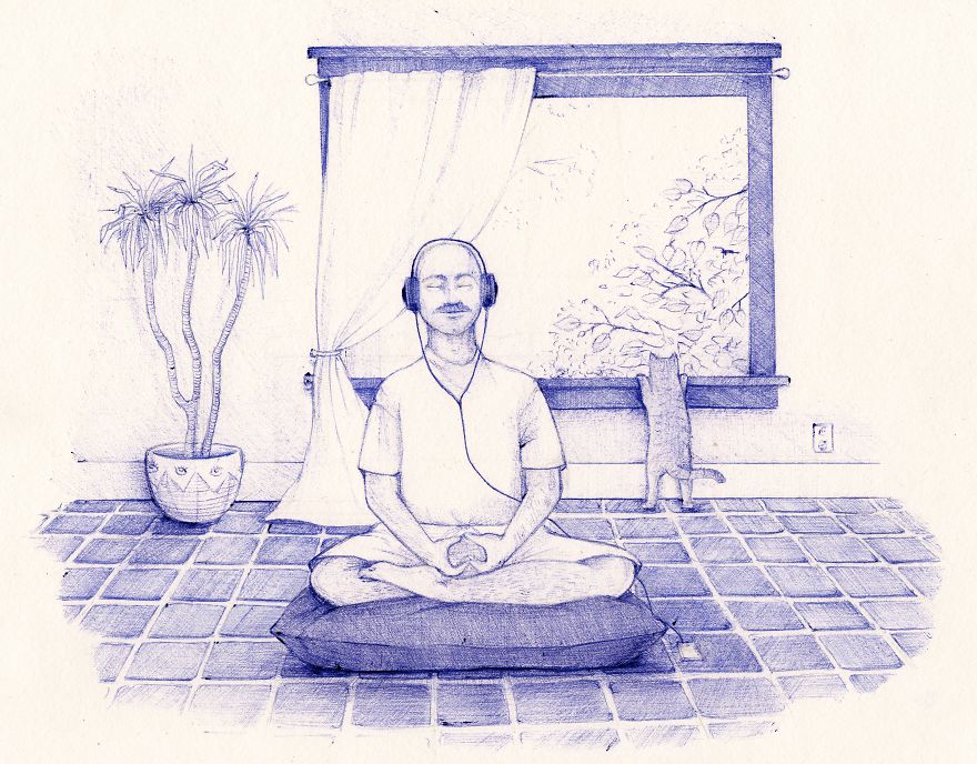 I’m Creating A Collection Of Little Vignettes With A Pen That Play With Our Relationship With Tech I’m Creating A Collection Of Little Vignettes With A Pen That Play With Our Relationship With Tech