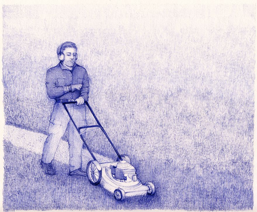 I’m Creating A Collection Of Little Vignettes With A Pen That Play With Our Relationship With Tech I’m Creating A Collection Of Little Vignettes With A Pen That Play With Our Relationship With Tech