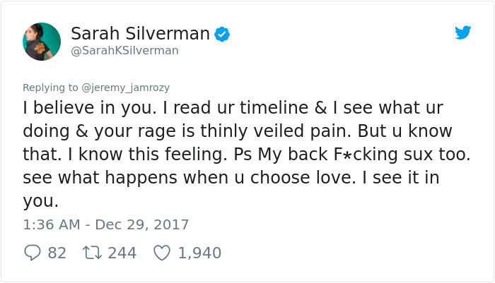 Sexist Troll Attacks Sarah Silverman On Twitter, And Her Unexpected Response Turns Man’s Life Upside Down Sexist Troll Attacks Sarah Silverman On Twitter, And Her Unexpected Response Turns Man’s Life Upside Down