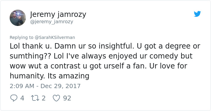 Sexist Troll Attacks Sarah Silverman On Twitter, And Her Unexpected Response Turns Man’s Life Upside Down Sexist Troll Attacks Sarah Silverman On Twitter, And Her Unexpected Response Turns Man’s Life Upside Down