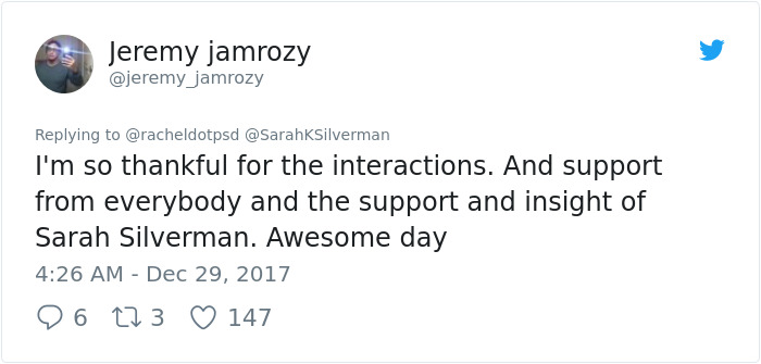 Sexist Troll Attacks Sarah Silverman On Twitter, And Her Unexpected Response Turns Man’s Life Upside Down Sexist Troll Attacks Sarah Silverman On Twitter, And Her Unexpected Response Turns Man’s Life Upside Down
