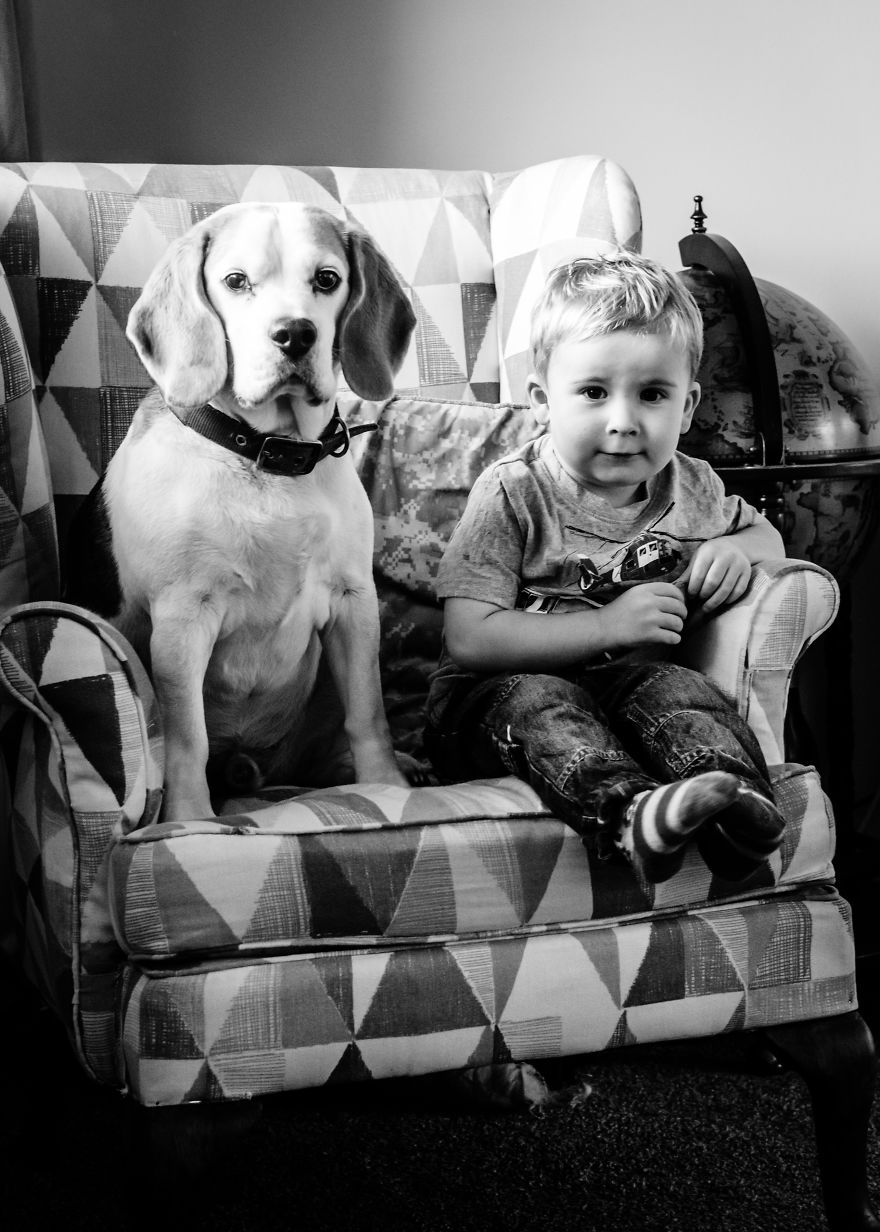 I’ve Taken A Picture Of My Son And Beagle Every Month For The Last Three Years In The Same Chair