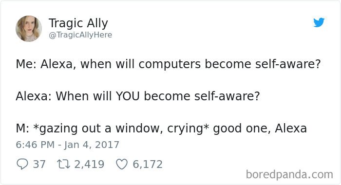 25 Funny Tweets About Amazon Alexa That Prove There’s Nothing Artificial About Her Intelligence 25 Funny Tweets About Amazon Alexa That Prove There’s Nothing Artificial About Her Intelligence
