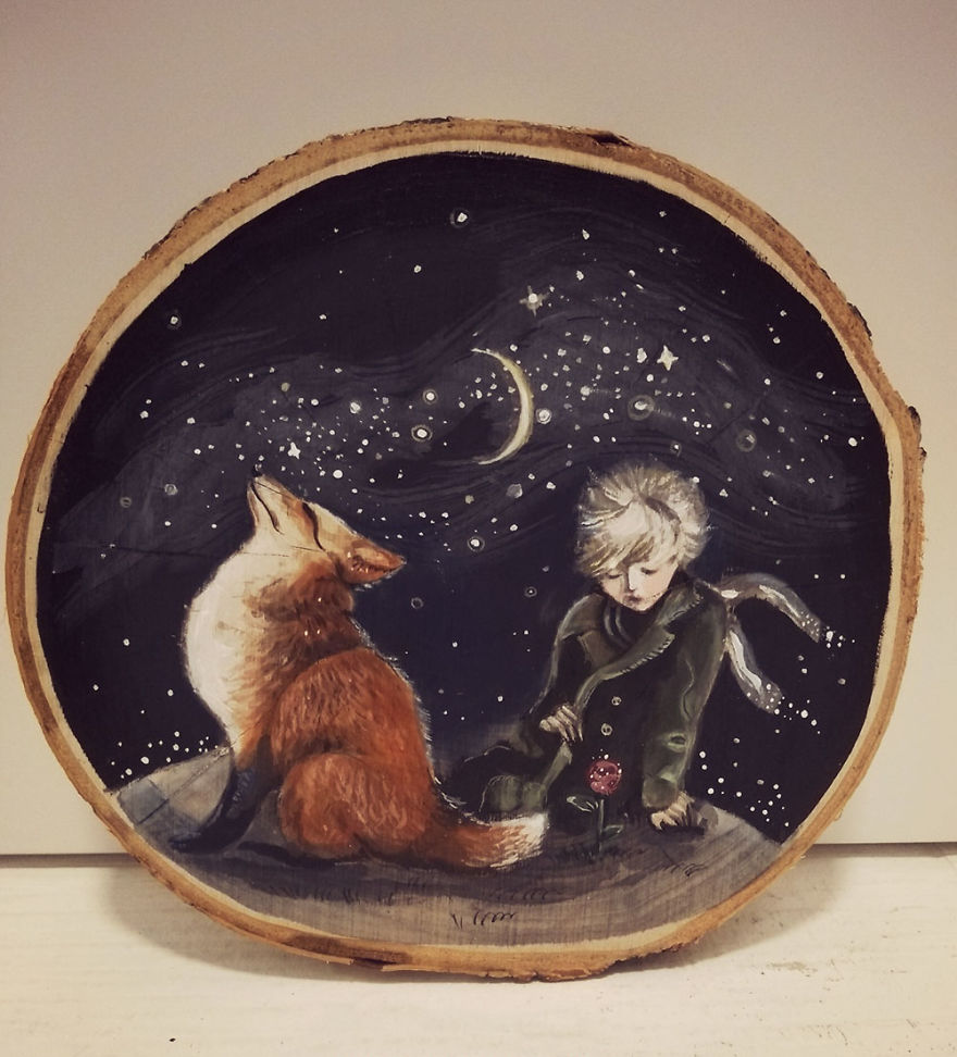 I Paint Animal Portraits On Slices Of Wood