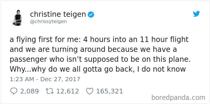 Chrissy Teigen Gets Stuck On Absolute Worst Flight Ever, Hilariously Live-Tweets Everything Chrissy Teigen Gets Stuck On Absolute Worst Flight Ever, Hilariously Live-Tweets Everything