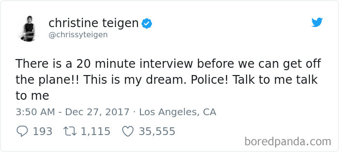 Chrissy Teigen Gets Stuck On Absolute Worst Flight Ever, Hilariously Live-Tweets Everything Chrissy Teigen Gets Stuck On Absolute Worst Flight Ever, Hilariously Live-Tweets Everything