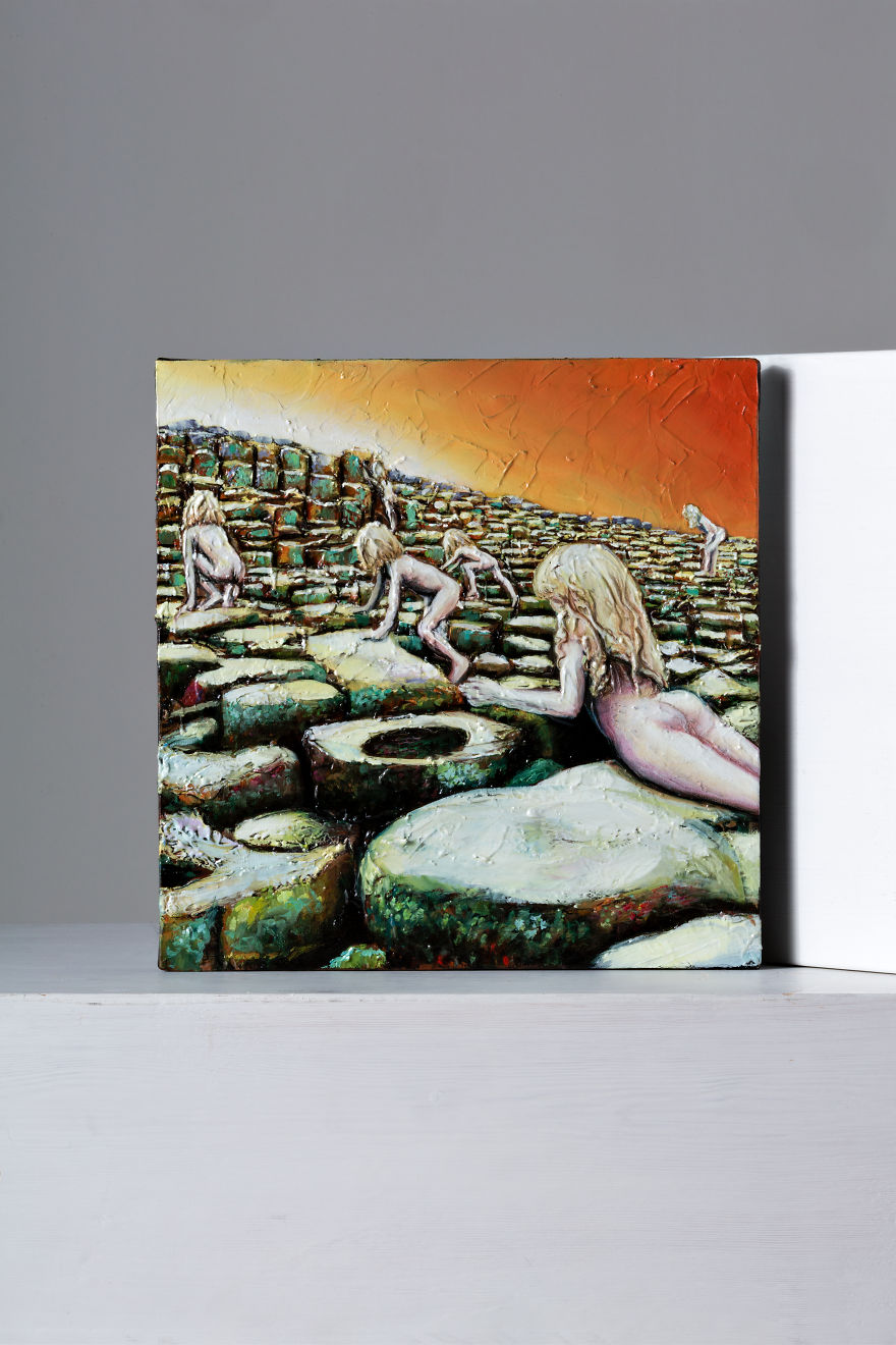 Vinylmateric: Reinterprerations Of Vinyl Covers That Have Made The History Of Rock In Materic Art Style