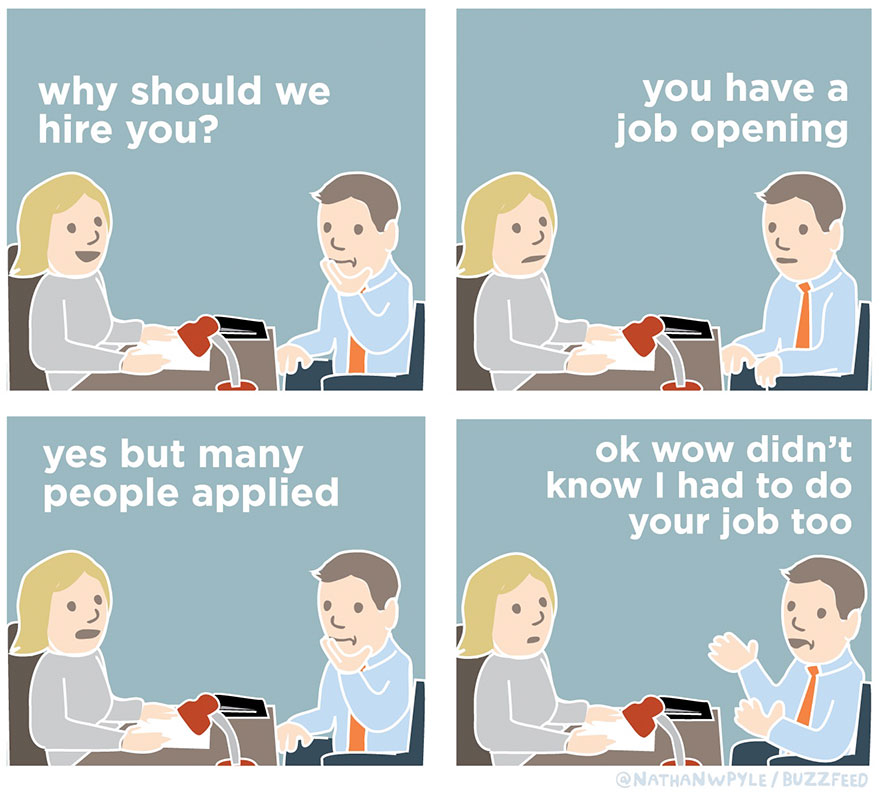 10 Hilarious Comics Show What Not To Say During Job Interviews