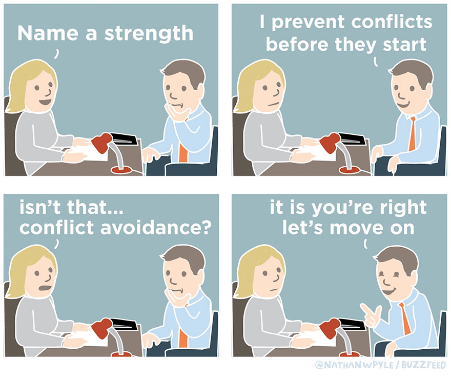 10 Hilarious Comics Show What Not To Say During Job Interviews