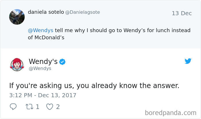 32 Hilarious Twitter Roasts By Wendy’s That Will Make You Think Twice Before Posting 32 Hilarious Twitter Roasts By Wendy’s That Will Make You Think Twice Before Posting