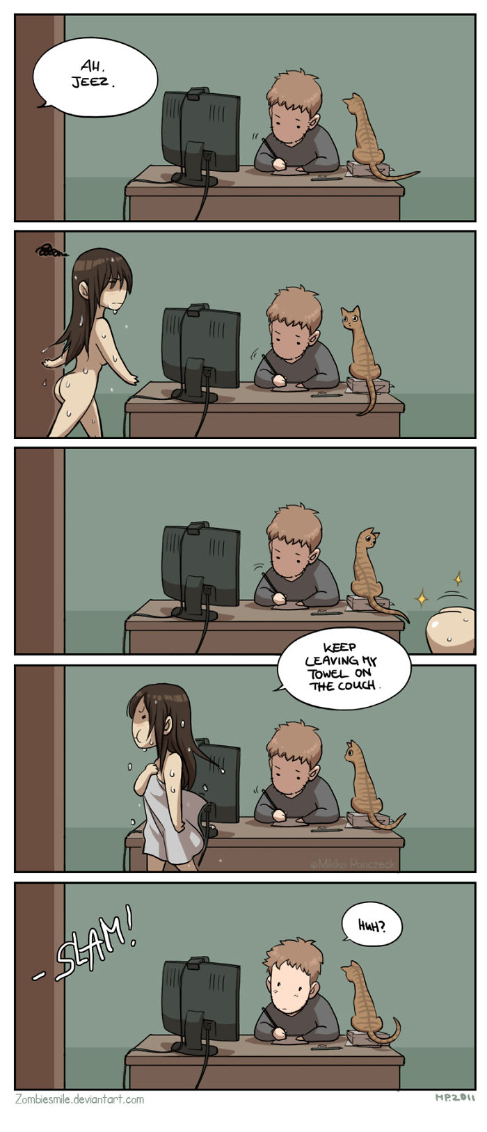 Artist Illustrates Everyday Life With Her Boyfriend And Cat In 56 Adorable Illustrations