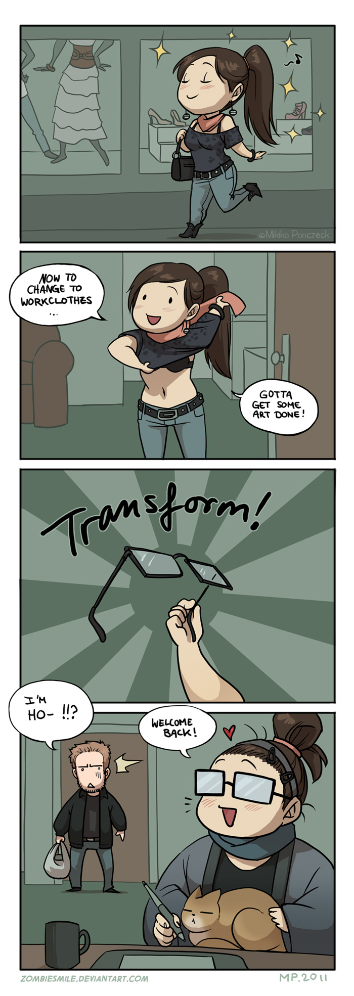 Artist Illustrates Everyday Life With Her Boyfriend And Cat In 56 Adorable Illustrations