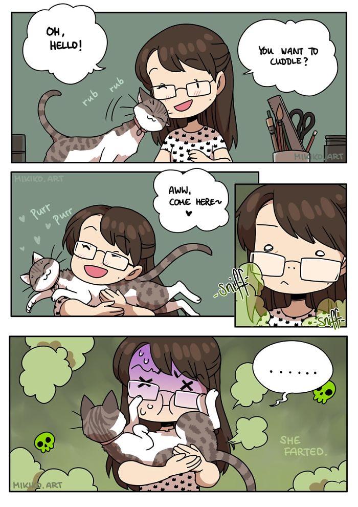 Artist Illustrates Everyday Life With Her Boyfriend And Cat In 56 Adorable Illustrations