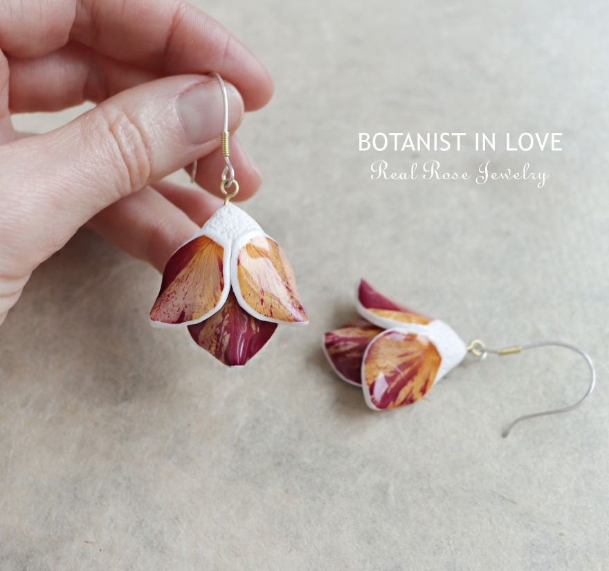 Artist Created Jewelry From Real Rose Petals
