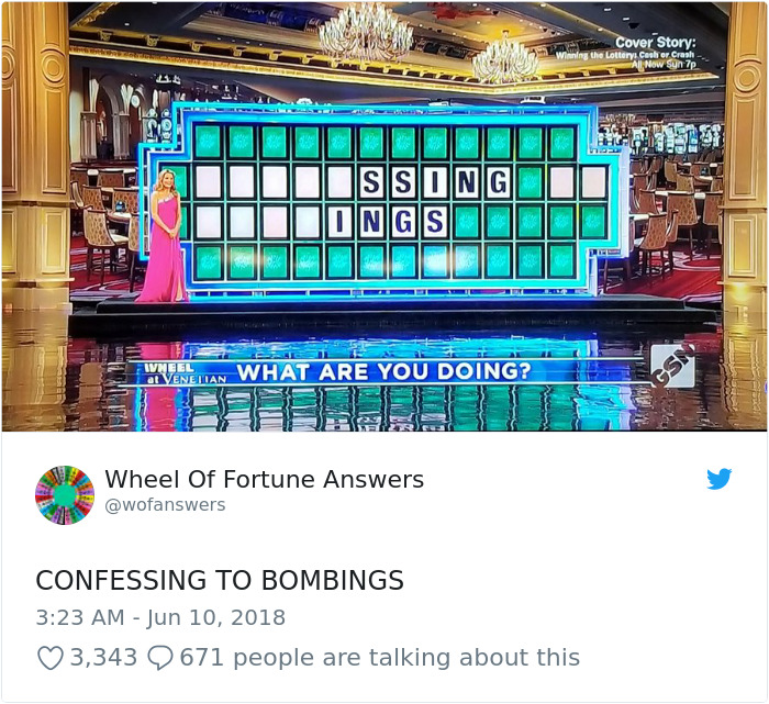 Someone Is Tweeting Hilariously Wrong “Wheel Of Fortune” Answers, And We Can’t Get Enough Someone Is Tweeting Hilariously Wrong “Wheel Of Fortune” Answers, And We Can’t Get Enough