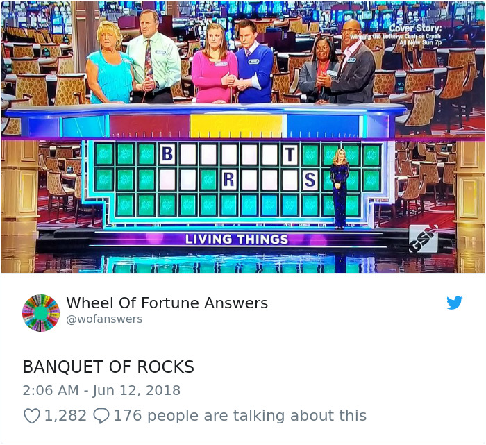 Someone Is Tweeting Hilariously Wrong “Wheel Of Fortune” Answers, And We Can’t Get Enough Someone Is Tweeting Hilariously Wrong “Wheel Of Fortune” Answers, And We Can’t Get Enough