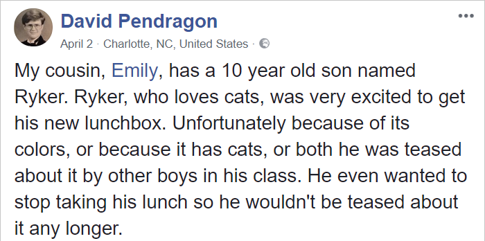 Kid Gets Bullied Because Of His ‘Girly’ Lunchbox, So His Uncle Responds In The Most Epic Way Kid Gets Bullied Because Of His ‘Girly’ Lunchbox, So His Uncle Responds In The Most Epic Way