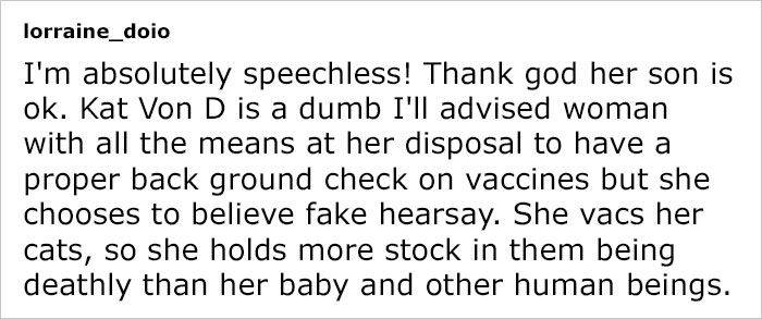 Kat Von D Said She&#8217;ll Raise Her Unborn Child Vegan And Without Vaccinations, So This Mom Shut Her Down