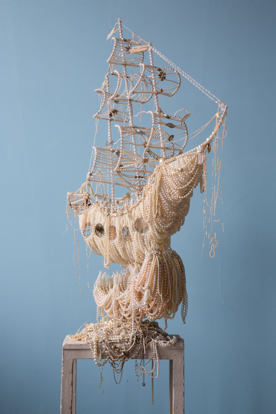 I Made Two Huge Galleon Ships From Old Pearl Necklaces I Made Two Huge Galleon Ships From Old Pearl Necklaces