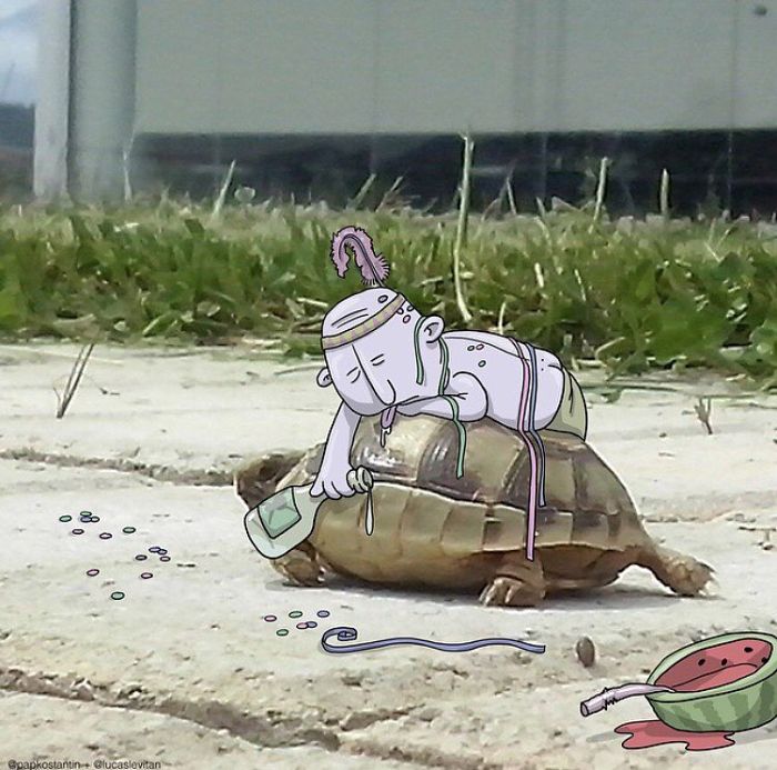 Artist “Invades” Strangers’ Photos On Instagram By Adding His Hilarious Illustrations Artist “Invades” Strangers’ Photos On Instagram By Adding His Hilarious Illustrations