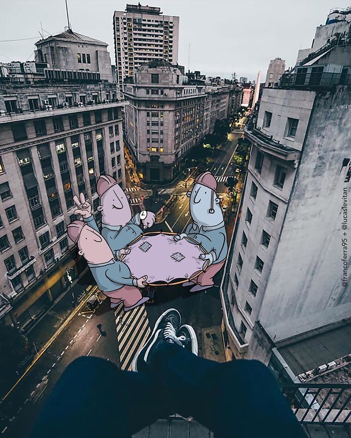 Artist “Invades” Strangers’ Photos On Instagram By Adding His Hilarious Illustrations Artist “Invades” Strangers’ Photos On Instagram By Adding His Hilarious Illustrations