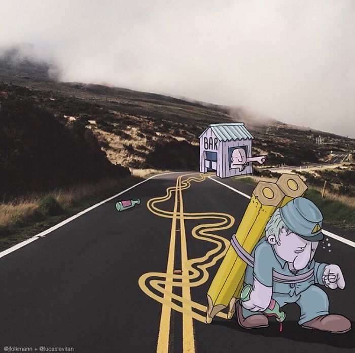 Artist “Invades” Strangers’ Photos On Instagram By Adding His Hilarious Illustrations Artist “Invades” Strangers’ Photos On Instagram By Adding His Hilarious Illustrations