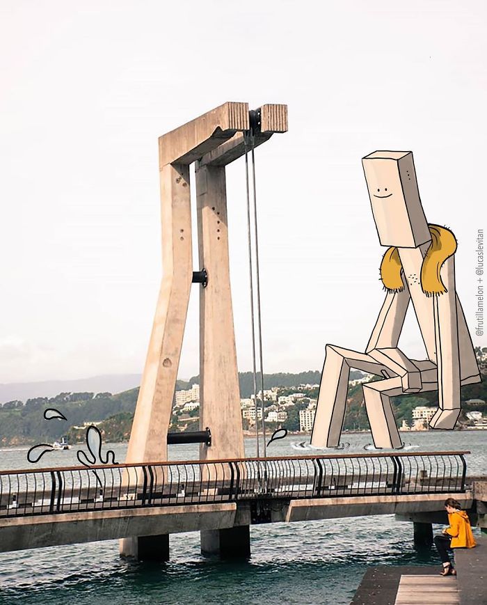 Artist “Invades” Strangers’ Photos On Instagram By Adding His Hilarious Illustrations Artist “Invades” Strangers’ Photos On Instagram By Adding His Hilarious Illustrations