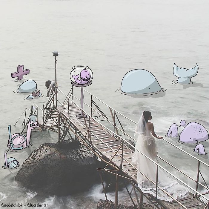 Artist “Invades” Strangers’ Photos On Instagram By Adding His Hilarious Illustrations Artist “Invades” Strangers’ Photos On Instagram By Adding His Hilarious Illustrations