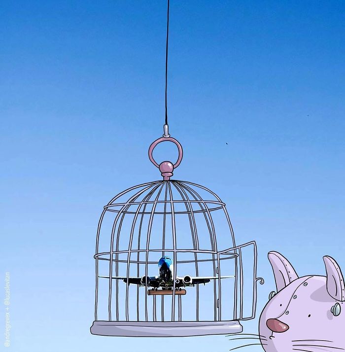 Artist “Invades” Strangers’ Photos On Instagram By Adding His Hilarious Illustrations Artist “Invades” Strangers’ Photos On Instagram By Adding His Hilarious Illustrations