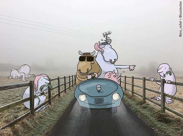 Artist “Invades” Strangers’ Photos On Instagram By Adding His Hilarious Illustrations Artist “Invades” Strangers’ Photos On Instagram By Adding His Hilarious Illustrations