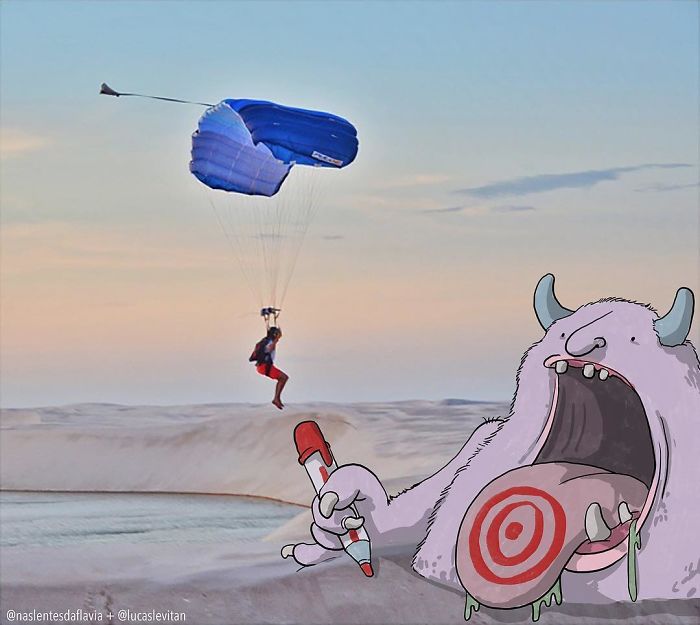 Artist “Invades” Strangers’ Photos On Instagram By Adding His Hilarious Illustrations Artist “Invades” Strangers’ Photos On Instagram By Adding His Hilarious Illustrations