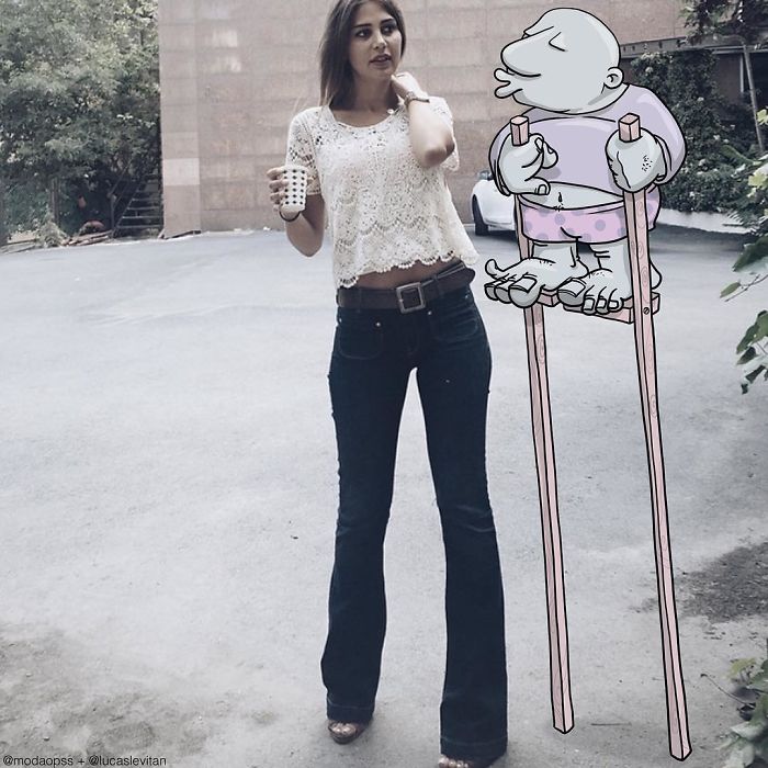 Artist “Invades” Strangers’ Photos On Instagram By Adding His Hilarious Illustrations Artist “Invades” Strangers’ Photos On Instagram By Adding His Hilarious Illustrations