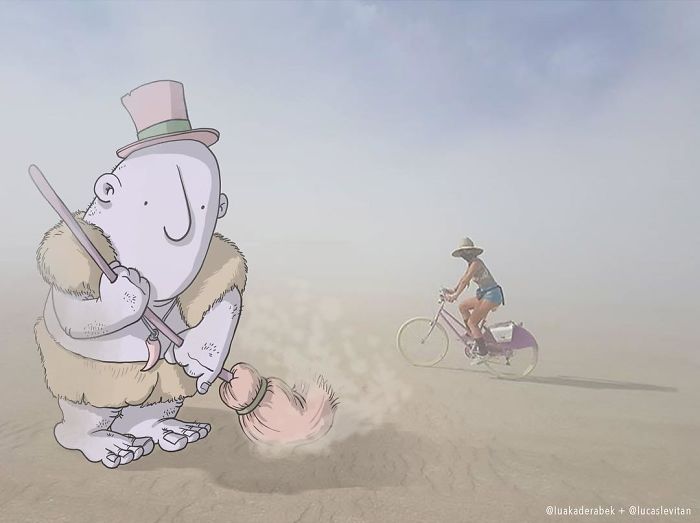 Artist “Invades” Strangers’ Photos On Instagram By Adding His Hilarious Illustrations Artist “Invades” Strangers’ Photos On Instagram By Adding His Hilarious Illustrations