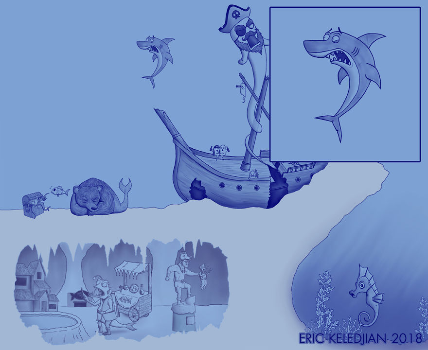 I Challenged Myself To Add One Character A Day To This Fish Drawing For 30 Days Until I Got This Result I Challenged Myself To Add One Character A Day To This Fish Drawing For 30 Days Until I Got This Result